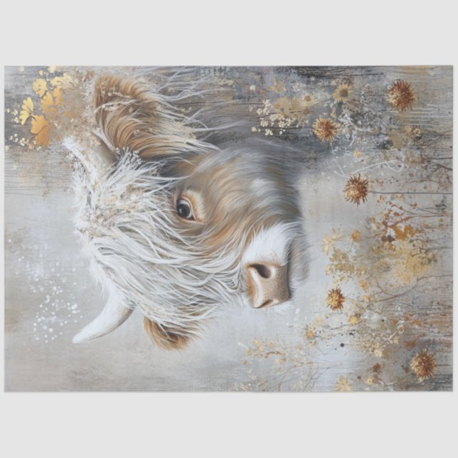 Decoupage Whimsical Highland Blume Seidenpapier (Vorderseite)