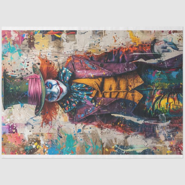 Decoupage Whimsical Jester Digital Art Seidenpapier (Vorderseite)