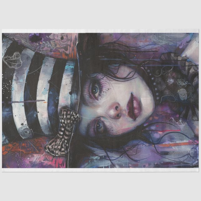 Decoupage Whimsical Jester Girl Celestina Whimsy Seidenpapier (Vorderseite)