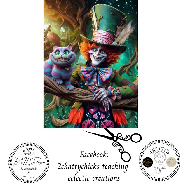 Decoupage Whimsical Mad Tea Party Fantasy Art Seidenpapier (Von Creator hochgeladen)