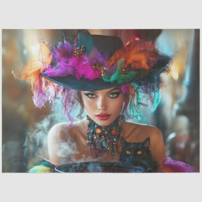 Decoupage Whimsical Magical Good Hexe Tissue Pap Seidenpapier (Vorderseite)