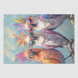 Decoupage Whimsical modisch gekleidet Cockatoys Seidenpapier
