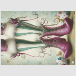 Decoupage Whimsical Oaster Strippeneier Strümpfe Seidenpapier