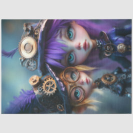 Decoupage Whimsical Steampunk Girls Andrea & Rena Seidenpapier