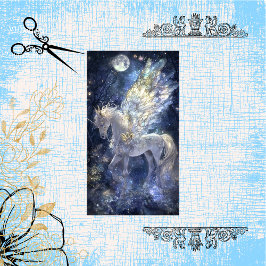 Decoupage Whimsical Unicorn Crystal Flüge Seidenpapier
