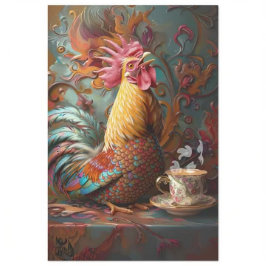 Decoupage Whimsical Verziert Chicken Coffee Break  Seidenpapier