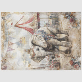 Decoupage Whimsical Vintag Elephant Circus Scene Seidenpapier