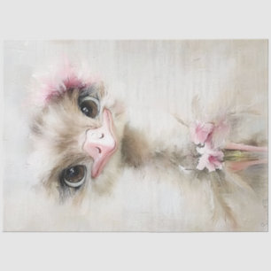 Decoupage Whimsical White Graceful Strauß Pink Seidenpapier