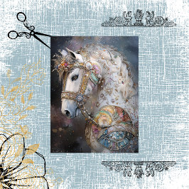 Decoupage Whimsical White Horned Gemstones geschmü Seidenpapier