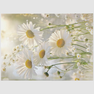 Decoupage White Daisis natürliche Umgebung Seidenpapier