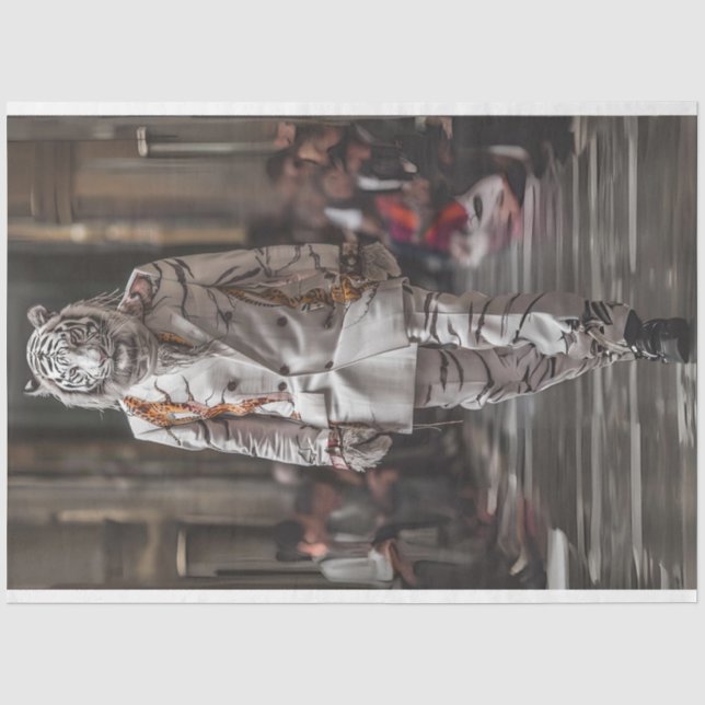 Decoupage White Lion Fashion Show Seidenpapier (Vorderseite)