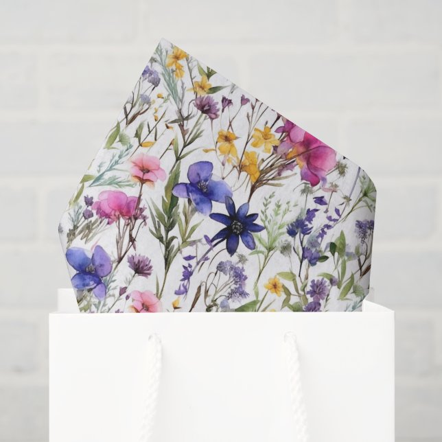 Decoupage Wildblumen Seidenpapier (Geschenktüte)