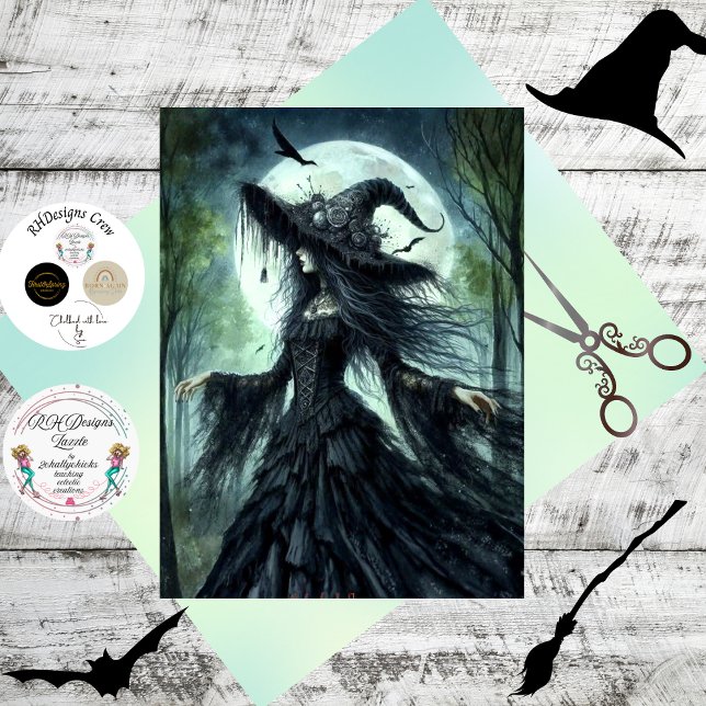 Decoupage Witchy Woman Moonlight Lace Seidenpapier (Von Creator hochgeladen)