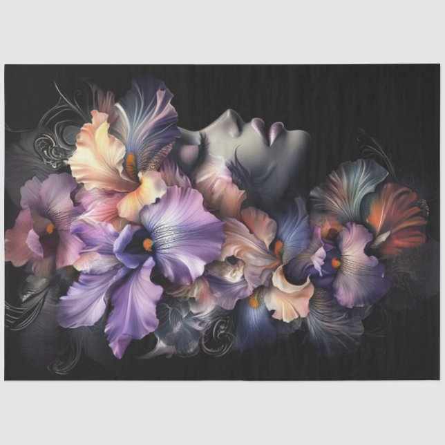 Decoupage Woman Floral Obsession Delicate Petals Seidenpapier (Vorderseite)