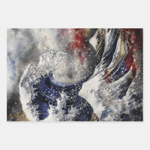 Decoupage-Wrapierpapier USA Amerikanische Flagge A Geschenkpapier Set