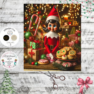 Decoupage-Zuckerstangen-Elf Süße Dame Seidenpapier
