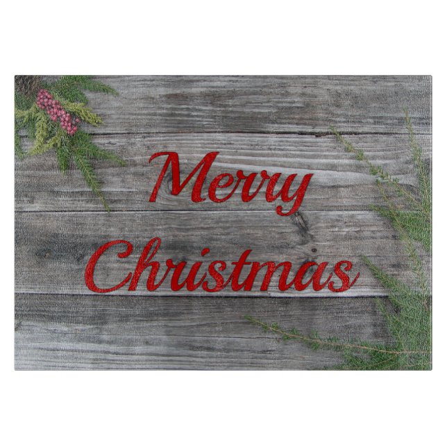 Découper Pin Et Patinée Planche À Découpe En Verre De Bois (Devant)