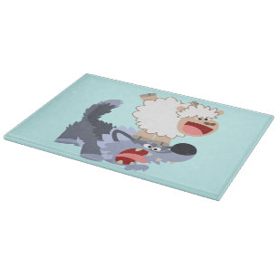 Découper Plaisant jeu de caricature mouton et planche à déc