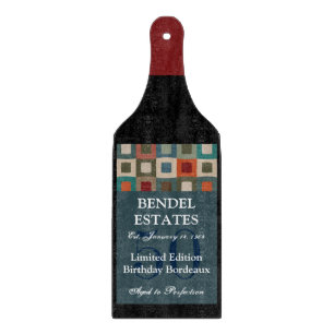 Découper Planche à coudre moderne Blue Birthday Wine Bottle