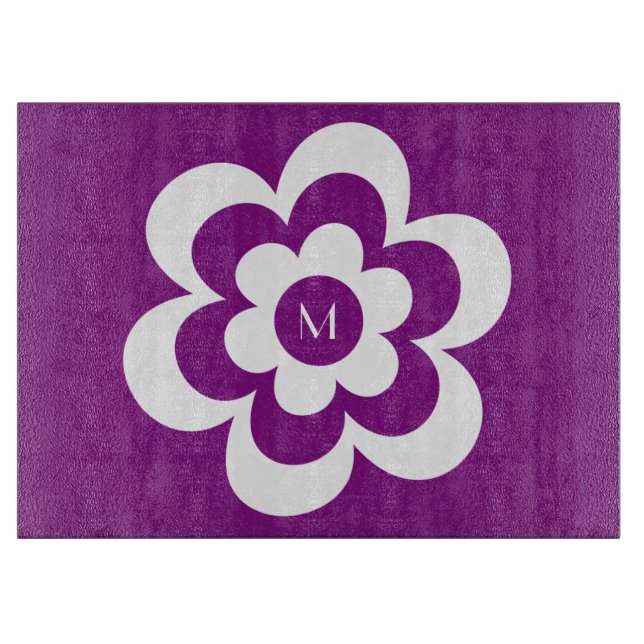 Découper Planche À Coupe Purple Personnalisée Avec Fleur Bl (Devant)