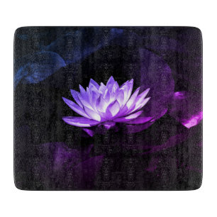 Découper Planche à coupes en verre de Lotus pourpre