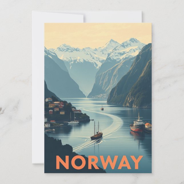 Découvrez la beauté Pittoresque de Norvège Carte d (Devant)