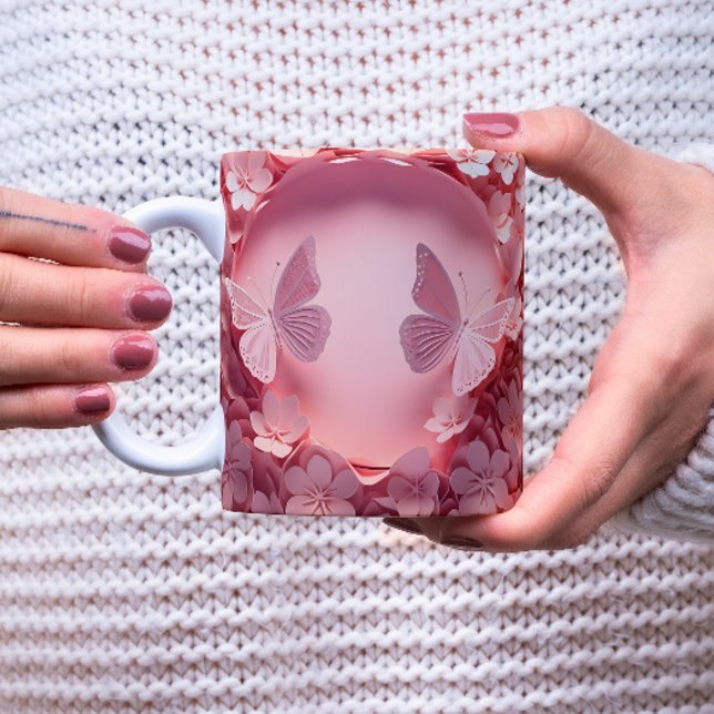 Découvrez l'élégance : Mug de café à papillon 3D (Créateur téléchargé)