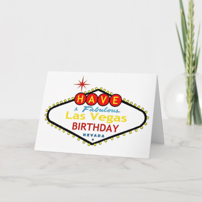 DÉCOUVREZ UNE Fabuleuse Carte D'ANNIVERSAIRE Las V (Devant)