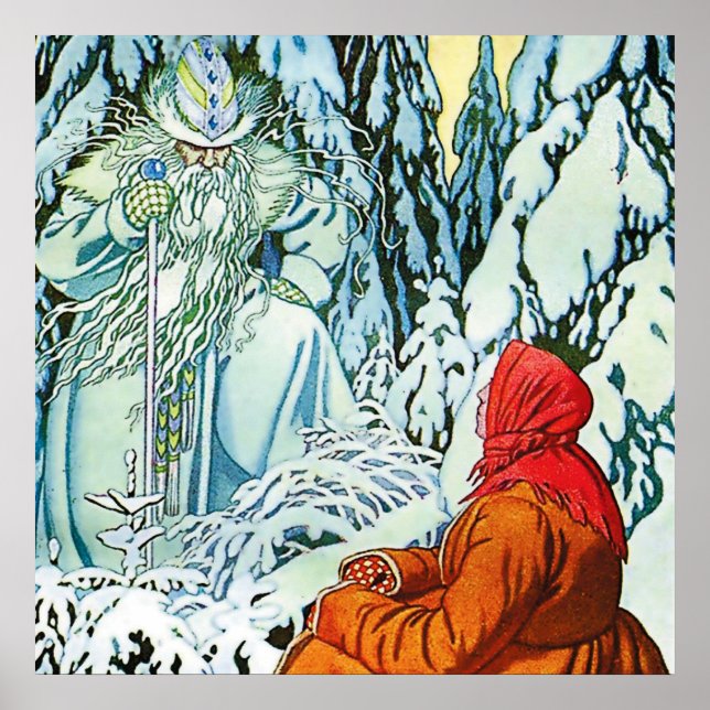 “Ded Moroz” or “Father Frost” by Ivan Bilibin Poster (Vorne)