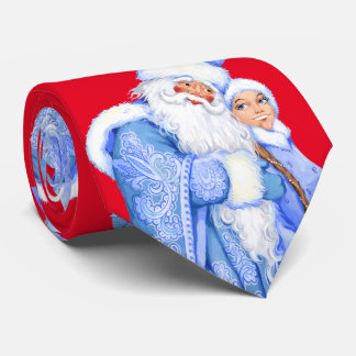 Ded Moroz + Snegurochka necktie - cravate de Noël