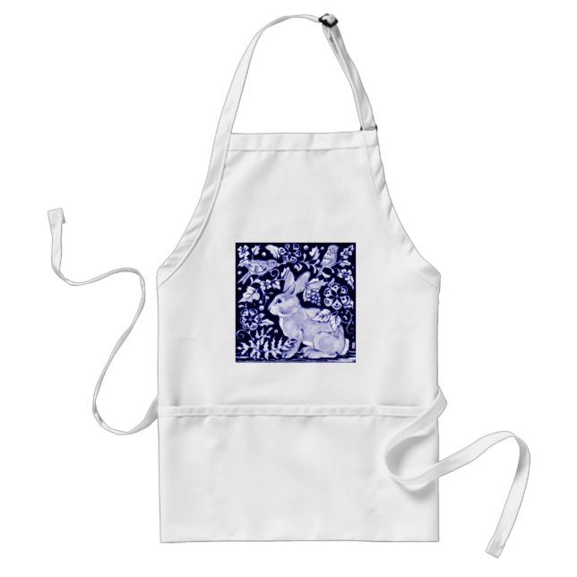 Dedham Blue Rabbit, Classic Blue & White Design Schürze (Vorne)