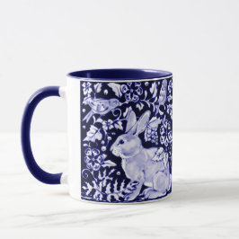 Dedham Blue Rabbit, Classic Blue & White Design Tasse