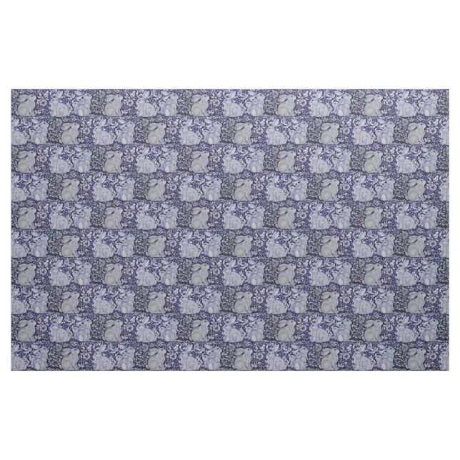 Dedham Blue & White Rabbit Keramik Tile Stoff Art (Fat Quarter (45,7 x 55,9 cm))