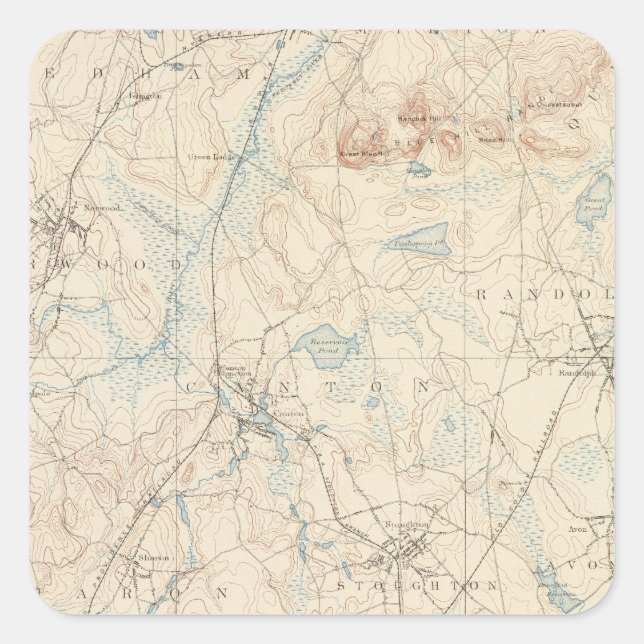 Dedham, Massachusetts Quadratischer Aufkleber (Vorderseite)