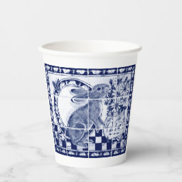 Dedham Rabbit Bunny Dark Blue Niedlich Tile Art Pappbecher