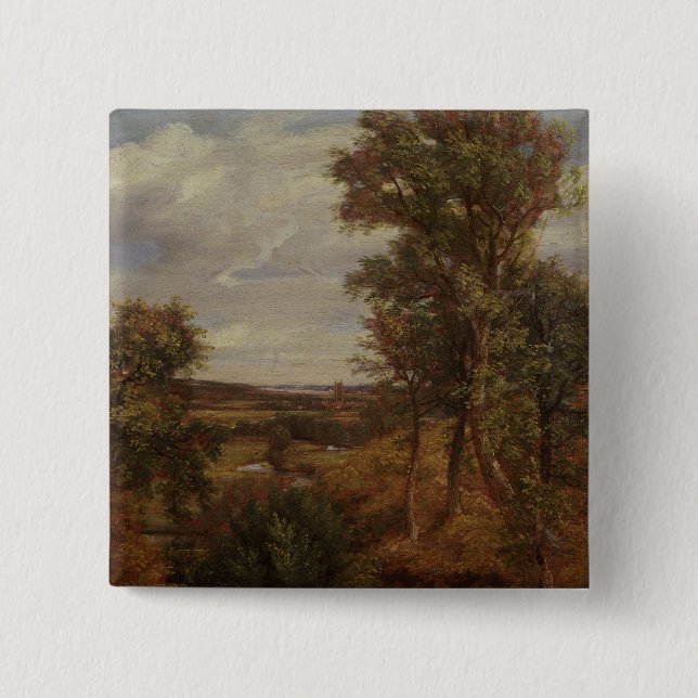 Dedham Vale, 1802 (Öl auf Leinwand) Button (Vorderseite)