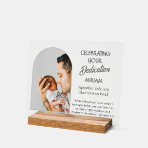 Dédicace de bébé chrétien Photo personnalisée avec