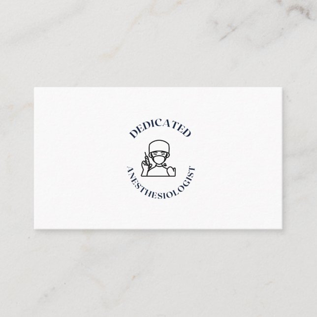 DEDICATED ANESTHESIOLOGIST VISITENKARTE (Vorderseite)