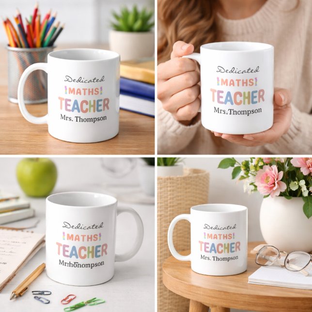 Dedicated Maths Teacher Personalized Name  Kaffeetasse (Dedicated Maths Teacher Personalized Name Coffee Mug)