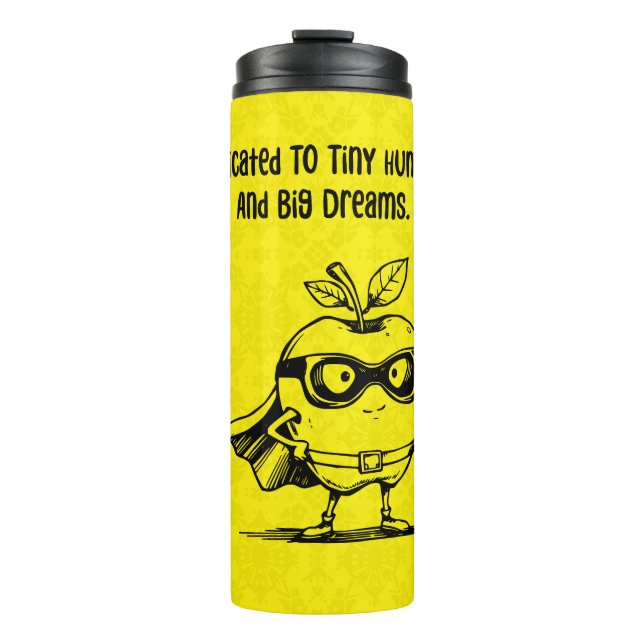 Dedicated Tiny Humans Big Dreams Erzieher Thermosbecher (Vorderseite)