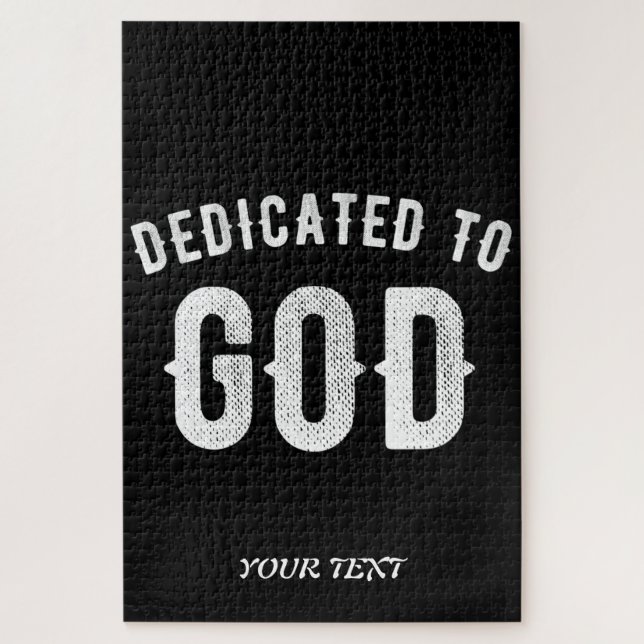 DEDICATED TO GOD CUSTOMIZABLE COOL WHITE TEXT (Vertikal)