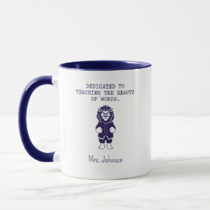 Dedicated To Teaching Schönheit der Worte Englisch Tasse
