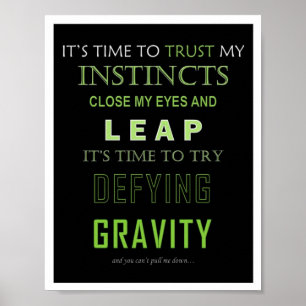 Dedication Gravity Word Poster