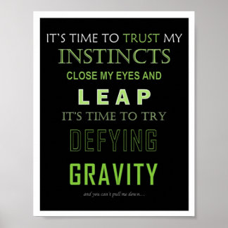 Dedication Gravity Word Poster