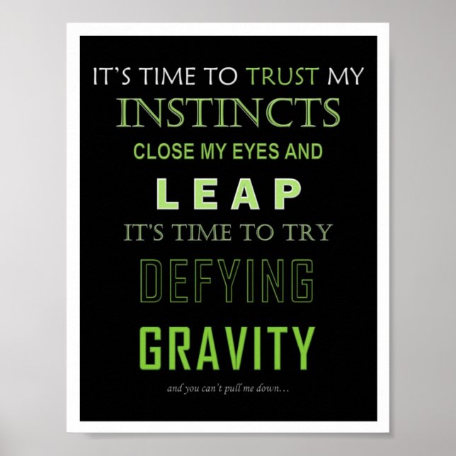 Dedication Gravity Word Poster (Vorne)