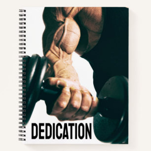 Dedication Motivierend Workout Muskeln Notizbuch