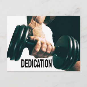 Dedication Motivierend Workout Muskeln Postkarte