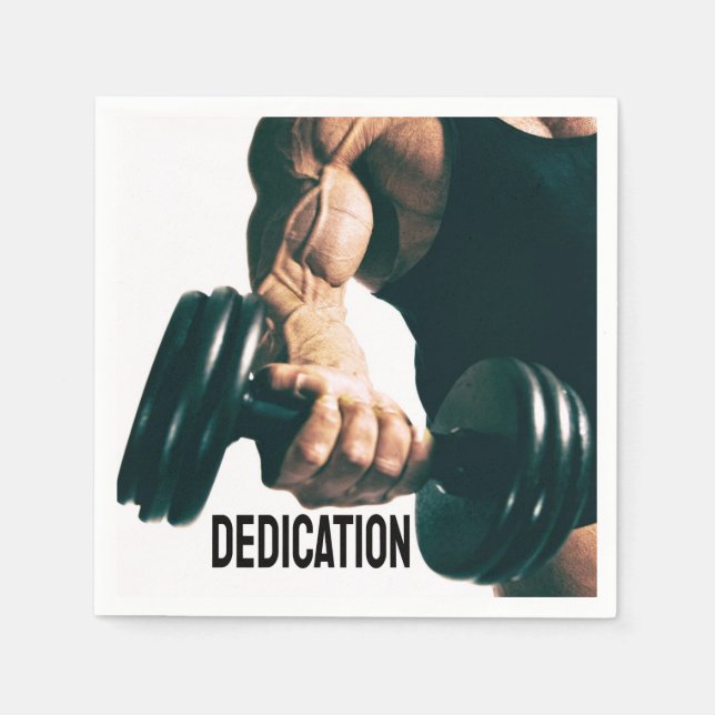 Dedication Motivierend Workout Muskeln Serviette (Vorderseite)
