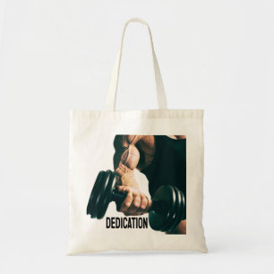Dedication Motivierend Workout Muskeln Tragetasche