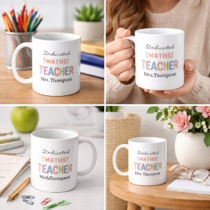 Dedizierter Mathematiklehrer Personalisierter Name Kaffeetasse